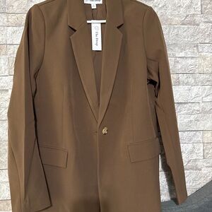 Brown Blazer by The Drop